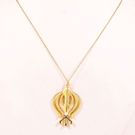 Silver Khanda Sikhism Symbol Necklace Perfect for Daughter Wedding or Graduation Gifts